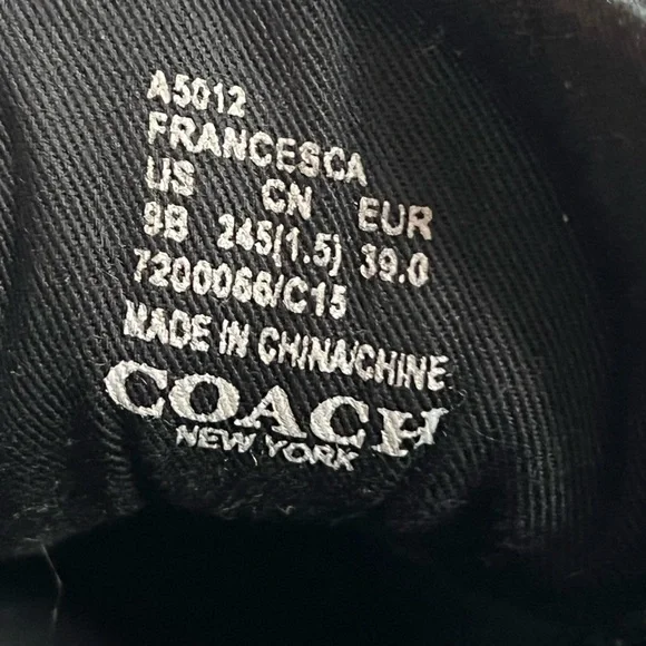 COACH Francesca Monogram Sneaker Black Y2K Size 9 - Picture 2 of 11